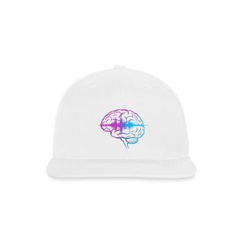Neon Brain Wave Gradient - Snapback Baseball Cap - white - Front