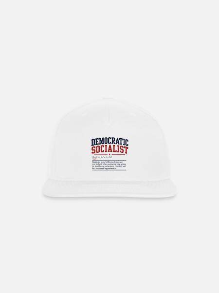 Democratic Socialist Tee Design - Snapback Baseball Cap - white