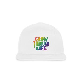 grow through life - Snapback Baseball Cap - white - Front