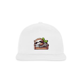 Relaxed Sloth - Comfy Cozy Nap Time - Snapback Baseball Cap - white - Front