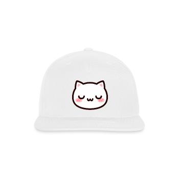 Cute Cat Uwu Face - Snapback Baseball Cap - white - Front