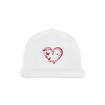 Butterfly Heart - Snapback Baseball Cap - white - Front