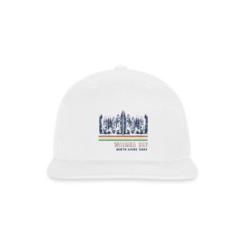 Hawaii North Shore Oahu Waimea Bay Retro Surfing - Snapback Baseball Cap - white - Front