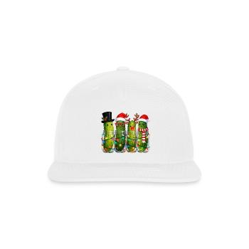 Whimsical Christmas Pickle Art - Snapback Baseball Cap - white - Front