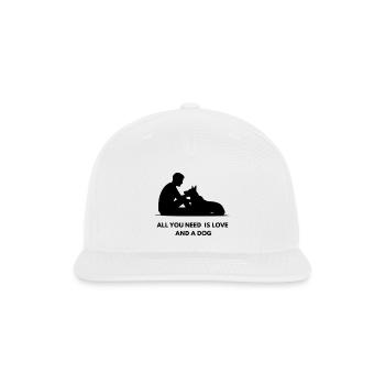Loving Dog Silhouette Tee - Snapback Baseball Cap - white - Front