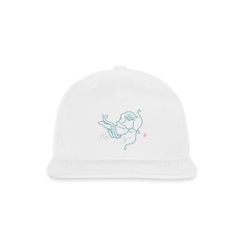 Teal Whimsical Line Art with Heart - Snapback Baseball Cap - white - Front