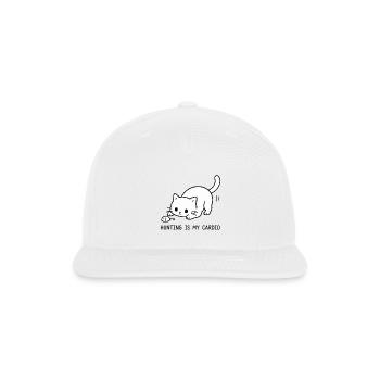 Hunting Is My Cardio Cute Cat Toy Mouse Minimalist - Snapback Baseball Cap - white - Front