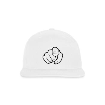 Finger point hand - Snapback Baseball Cap - white - Front
