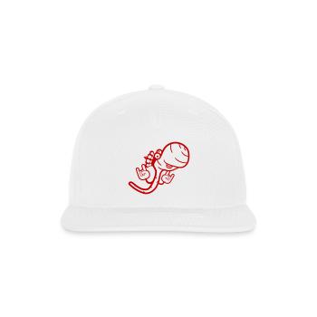 Cute Cool Worm Crown King Party Animal Fun Monster - Snapback Baseball Cap - white - Front