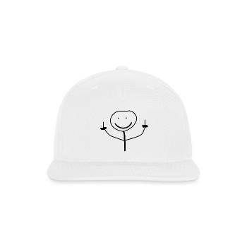 Funny Stick Figure Middle Finger Sarcastic - Snapback Baseball Cap - white - Front