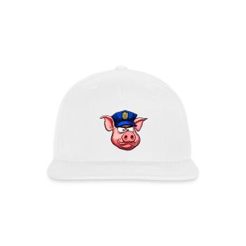 Policeman Pig Cop - Snapback Baseball Cap - white - Front