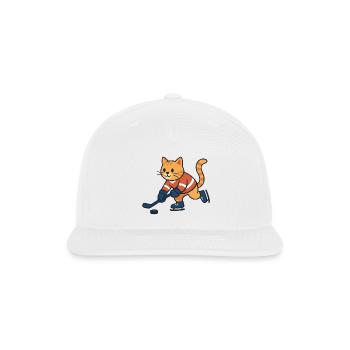 Ice Hockey Cat - Snapback Baseball Cap - white - Front