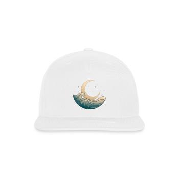 Moonlit Crescent Ocean Waves - Snapback Baseball Cap - white - Front