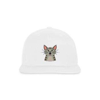Surprised Striped Cat - Snapback Baseball Cap - white - Front