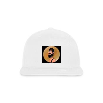 Primal Cave Dweller Cartoon Illustration - Snapback Baseball Cap - white - Front