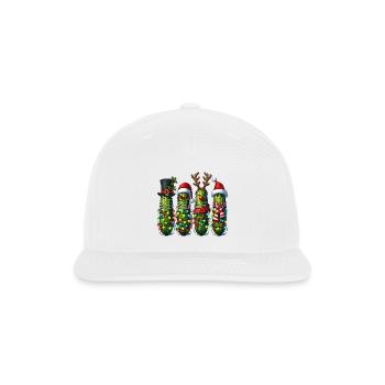 Whimsical Christmas Pickle Art - Snapback Baseball Cap - white - Front