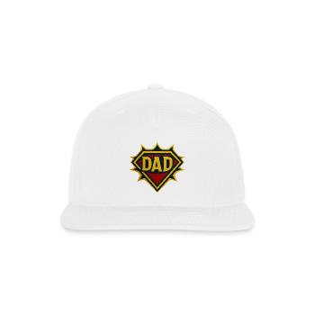 Dad Shield Badge - Snapback Baseball Cap - white - Front
