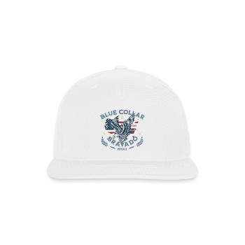 blue collar worker sweatshirt(Durable workwear) - Snapback Baseball Cap - white - Front