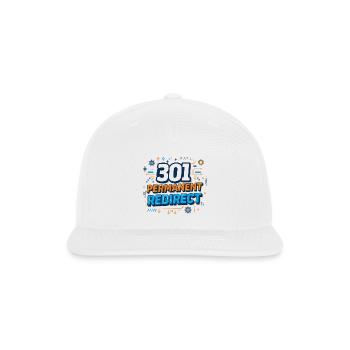 301 Redirect SEO Humor T‑Shirt | Web Developer Fun - Snapback Baseball Cap - white - Front