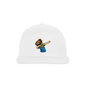 Dabbing Kindergarten Teacher (Female) - Snapback Baseball Cap - white - Front