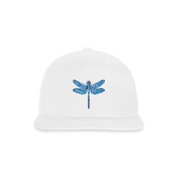 Blue Dragonfly Illustration in Vector Style - Snapback Baseball Cap - white - Front