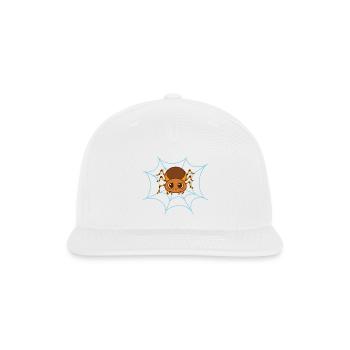 Cute Kawaii Spider in Blue Web Halloween Design - Snapback Baseball Cap - white - Front