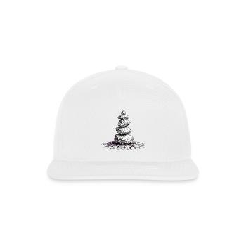 Stacked Zen Rocks Illustration - Snapback Baseball Cap - white - Front
