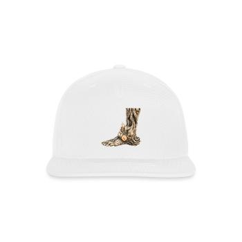 Rooted Foot Art: Weathered Wood - Snapback Baseball Cap - white - Front