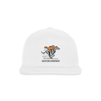 Zoomies Activated Funny Cat Riding Dog - Snapback Baseball Cap - white - Front