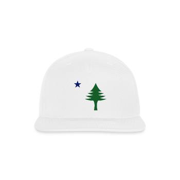 Pine tree and star 1901 flag of Maine State - Snapback Baseball Cap - white - Front