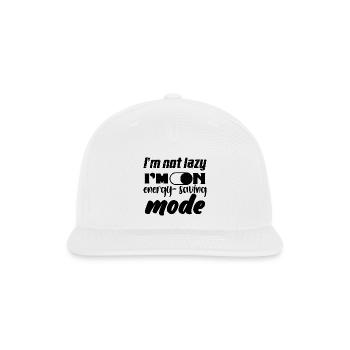 I’m Not Lazy I’m on Energy Saving Mode - Snapback Baseball Cap - white - Front