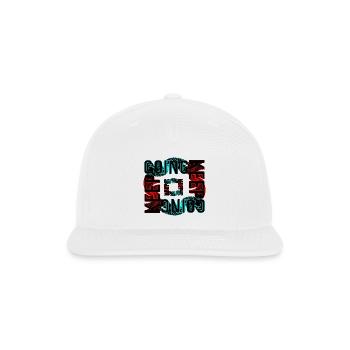 Neon Going Pulse Typography, keep going. - Snapback Baseball Cap - white - Front