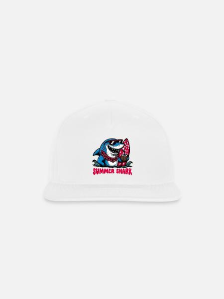 Summer Shark Surf Party - Snapback Baseball Cap - white