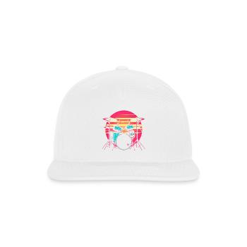 Drum Kit 80s Look - Snapback Baseball Cap - white - Front