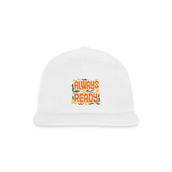 Always Ready - Snapback Baseball Cap - white - Front