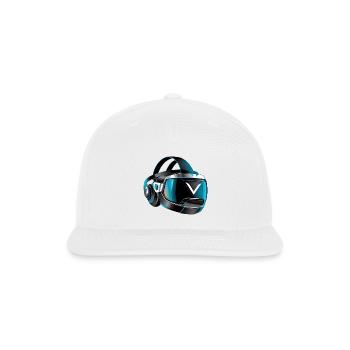 Neon VR Headset Crest - Snapback Baseball Cap - white - Front