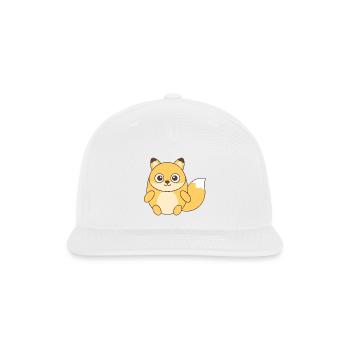 Kawaii Fox Chibi Charm - Snapback Baseball Cap - white - Front