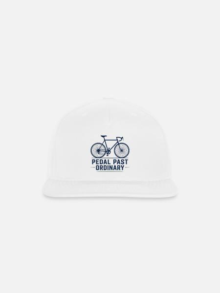 Pedal Past Ordinary Bicycle Print - Snapback Baseball Cap - white