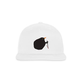 Meme blackbird with bloody knife - Snapback Baseball Cap - white - Front