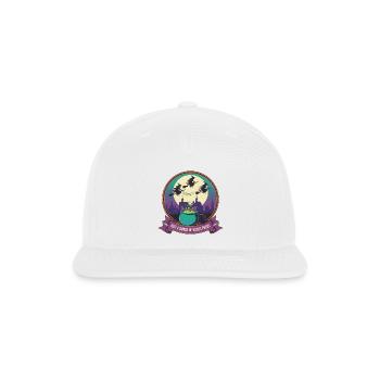 Moonlit Witch Cauldron Cityscape - Snapback Baseball Cap - white - Front