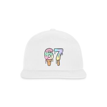 67 ice cream drip  - Snapback Baseball Cap - white - Front