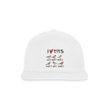 Six Tit Birds Illustration - Snapback Baseball Cap - white - Front
