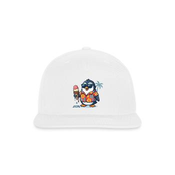 Tropical Penguin Ice Cream Vibes - Snapback Baseball Cap - white - Front