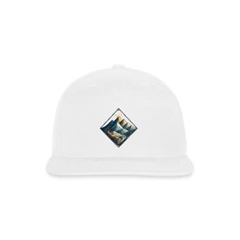 Geometric Sunrise Peaks and Waves - Snapback Baseball Cap - white - Front