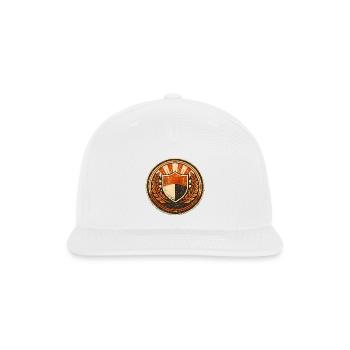 Vintage Crest Shield with Laurel Emblem - Snapback Baseball Cap - white - Front