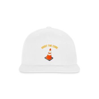 Hoist The Cone Funny Baseball Meme, Funny Hoist  - Snapback Baseball Cap - white - Front