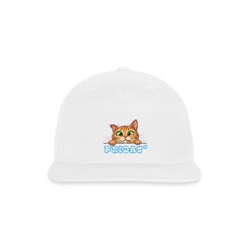 Cute Peeking Orange Cat - Friday Mood - Snapback Baseball Cap - white - Front