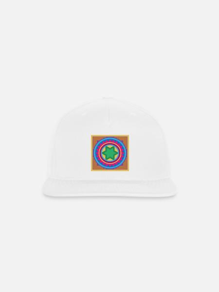 Vibrant Star Mandala Burst - Snapback Baseball Cap - white
