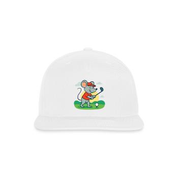 Mouse golf player - Snapback Baseball Cap - white - Front