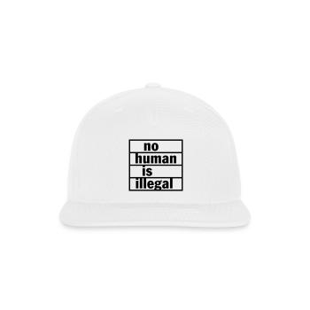 No human (beeing) is illegal (changeable color) - Snapback Baseball Cap - white - Front